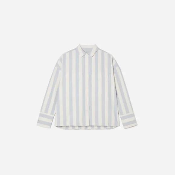 Everlane  Blue and White Striped Button Down Shirt - Picture 5 of 5
